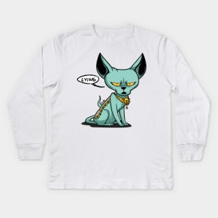 Lying Cat "LYING" Kids Long Sleeve T-Shirt